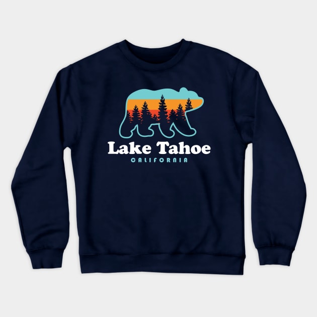 Lake Tahoe California Bear Retro Vintage Crewneck Sweatshirt by PodDesignShop